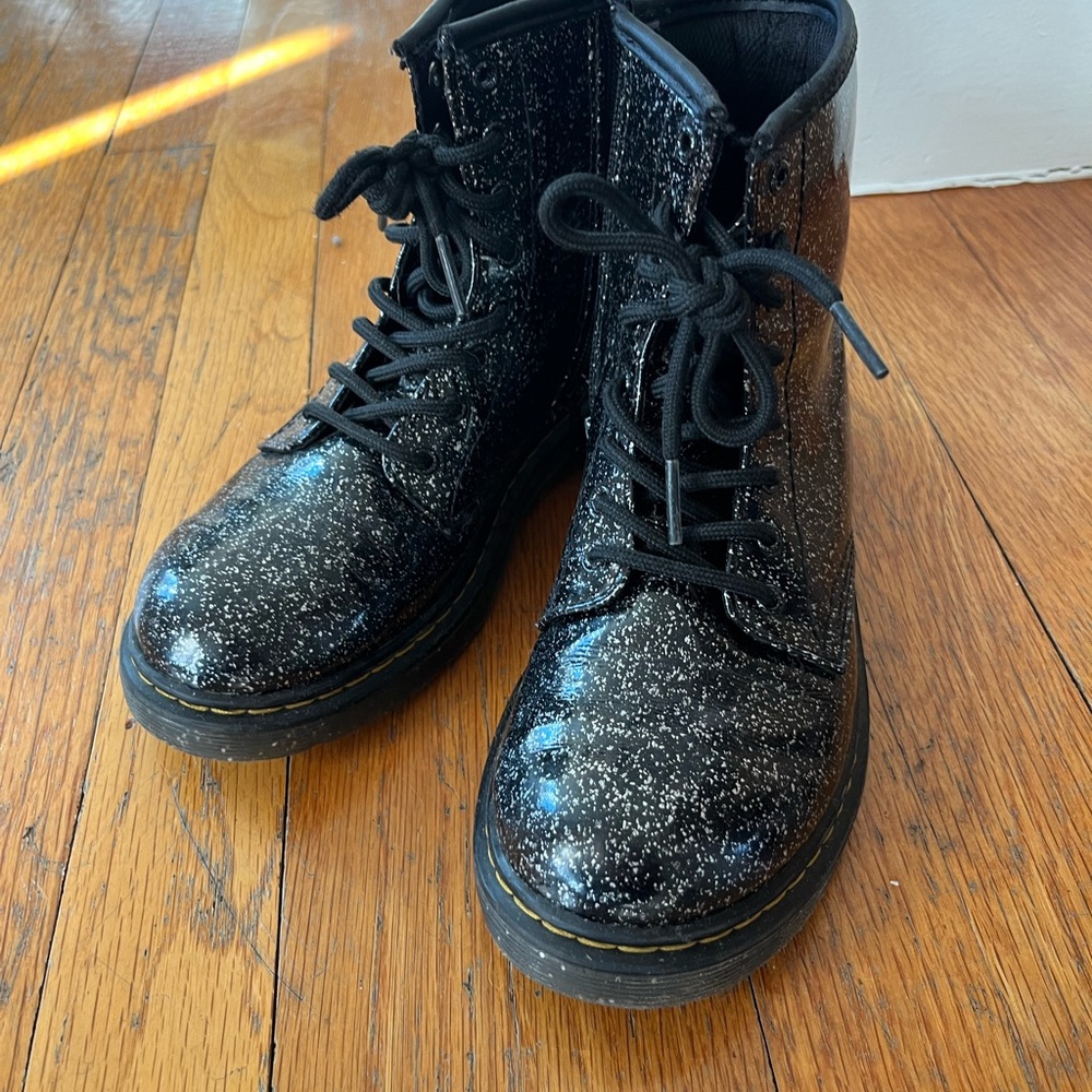 Girls Doc Martens glitter boots
